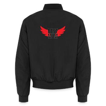 Best Mom - Mother's Day - Unisex Bomber Jacket - black - Back - AI Model Male 185 light (185cm)