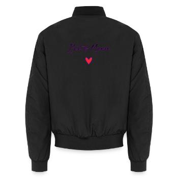 MAMA. MUTTERTAG. SCHÖNEN MUTTERTAG - Unisex Bomberjacke - Schwarz - Hinten - AI Model Male 185 light (185cm)