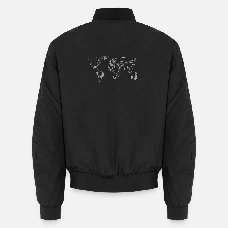 World Map Mosaic Design - Unisex Bomber Jacket - black