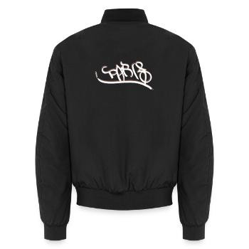 Design parisien de style graffiti - Bomber unisexe - noir - Dos - AI Model Male 185 light (185cm)