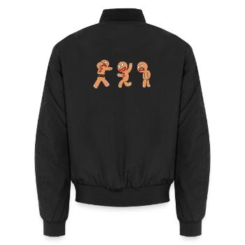 Gingerbread man Christmas gingerbread - Unisex Bomber Jacket - black - Back - AI Model Male 185 light (185cm)