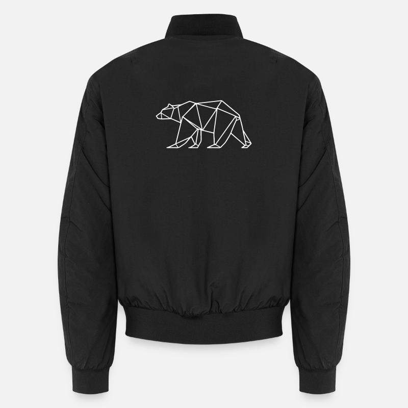Bear Grizzly Polar Bear Polygon - Unisex Bomber Jacket - black