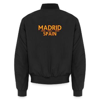 Madrid – Espagne - Bomber unisexe - noir - Dos - AI Model Male 185 light (185cm)