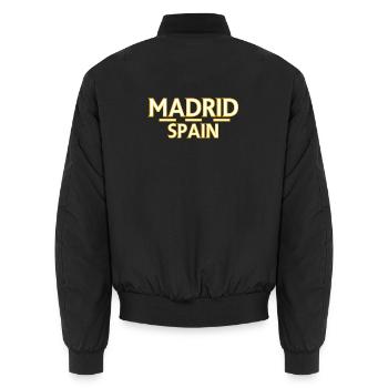 Madrid – Espagne - Bomber unisexe - noir - Dos - AI Model Male 185 light (185cm)
