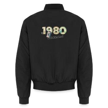 Vintage rétro – cassette – Cool Olds des années 1980 - Bomber unisexe - noir - Dos - AI Model Male 185 light (185cm)