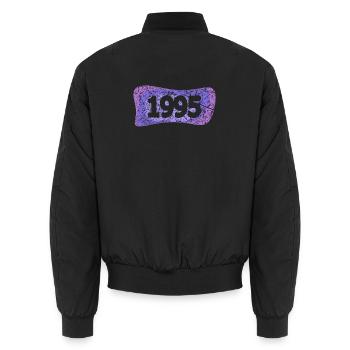 1995 - Unisex Bomber Jacket - black - Back - AI Model Male 185 light (185cm)