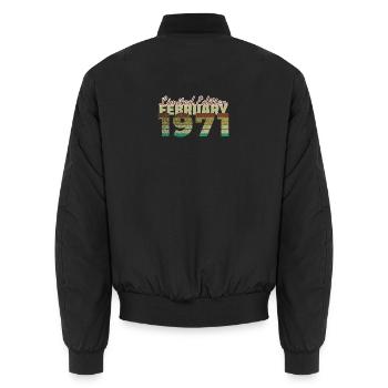 55th Birthday Limited Edition (SCR) 02/1971 - Unisex Bomber Jacket - black - Back - AI Model Male 185 light (185cm)