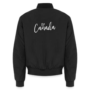 Canada Heart Women's Love Canada - Unisex Bomber Jacket - black - Back - AI Model Male 185 light (185cm)