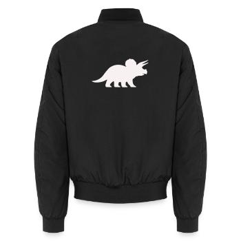 Silhouette du Tricératops – Dino minimaliste - Bomber unisexe - noir - Dos - AI Model Male 185 light (185cm)