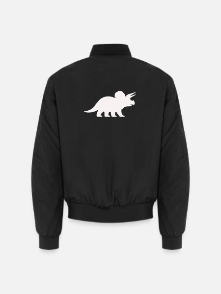Triceratops Silhouette – Minimal Dino - Unisex Bomber Jacket - black