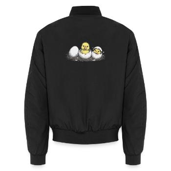 Duckling - Unisex Bomber Jacket - black - Back - AI Model Male 185 light (185cm)