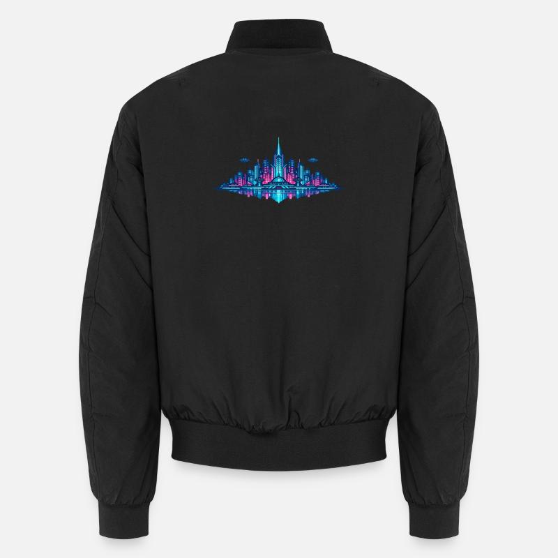 Neonstadt Reflektion - Unisex Bomberjacke - Schwarz