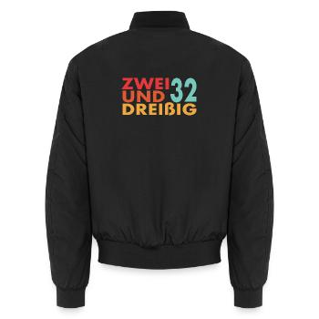 32. Geburtstag Geschenkidee - Unisex Bomberjacke - Schwarz - Hinten - AI Model Male 185 light (185cm)