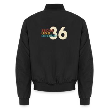 36. Geburtstag Geschenkidee Retro Vintage - Unisex Bomberjacke - Schwarz - Hinten - AI Model Male 185 light (185cm)