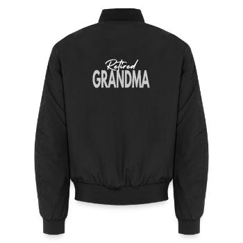 Oma im Ruhestand - Unisex Bomberjacke - Schwarz - Hinten - AI Model Male 185 light (185cm)