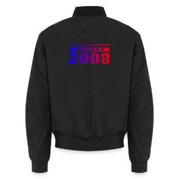 18th Birthday Limited Edition 08/2008 - Unisex Bomber Jacket - black - Back - AI Model Male 185 light (185cm)