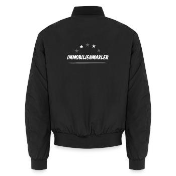 Immobilienmakler Beruf - Unisex Bomberjacke - Schwarz - Hinten - AI Model Male 185 light (185cm)