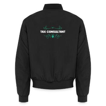 Tax Advisor Ornament Design - Unisex Bomber Jacket - black - Back - AI Model Male 185 light (185cm)