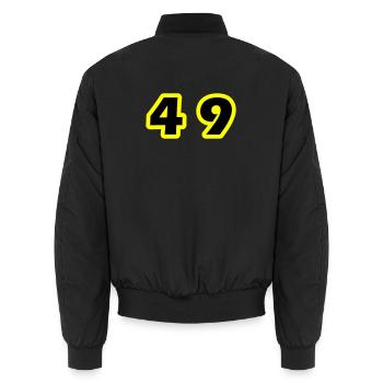 Symbole du chiffre 49 - Bomber unisexe - noir - Dos - AI Model Male 185 light (185cm)