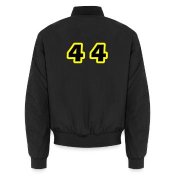 44 Symbole numérique - Bomber unisexe - noir - Dos - AI Model Male 185 light (185cm)