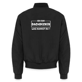 Dachdecker: Was kannst du? - Unisex Bomberjacke - Schwarz - Hinten - AI Model Male 185 light (185cm)