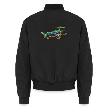 Style de bande dessinée d’avion - Bomber unisexe - noir - Dos - AI Model Male 185 light (185cm)
