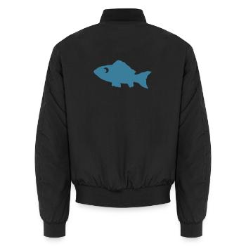 Fisch - Unisex Bomberjacke - Schwarz - Hinten - AI Model Male 185 light (185cm)