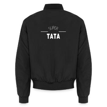 Super Tante - Unisex Bomberjacke - Schwarz - Hinten - AI Model Male 185 light (185cm)