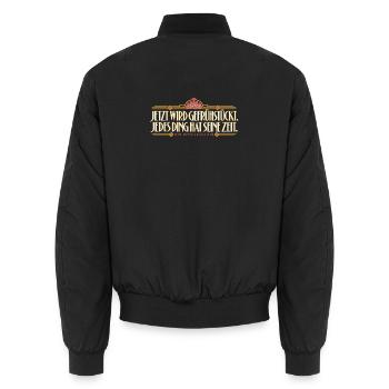Rosenkavalier - Jetzt wird gefrühstückt - Unisex Bomberjacke - Schwarz - Hinten - AI Model Male 185 light (185cm)