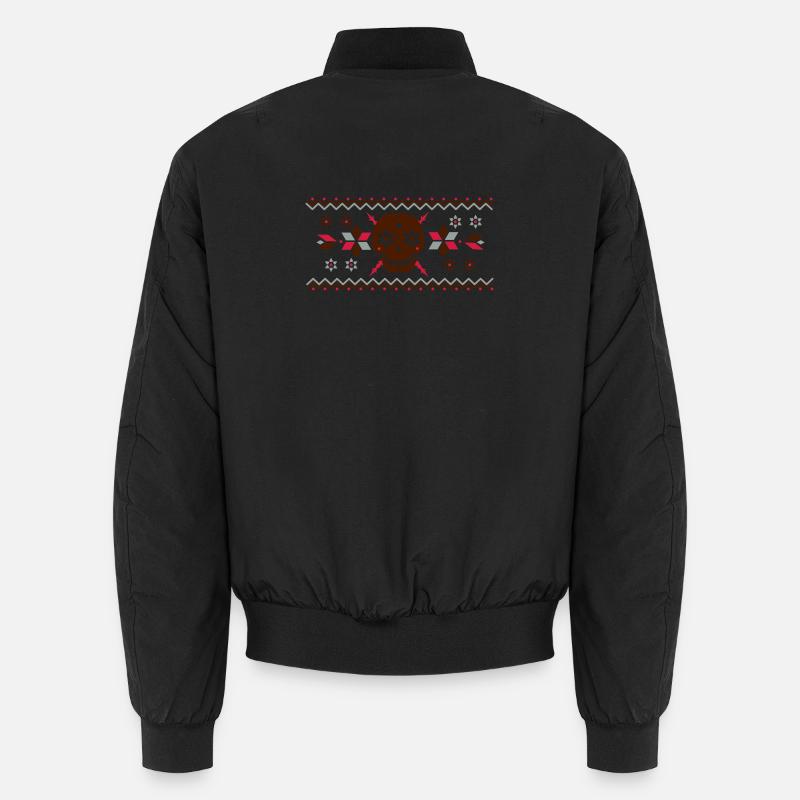 Skull Muster im Norweger Stil Unisex Bomberjacke