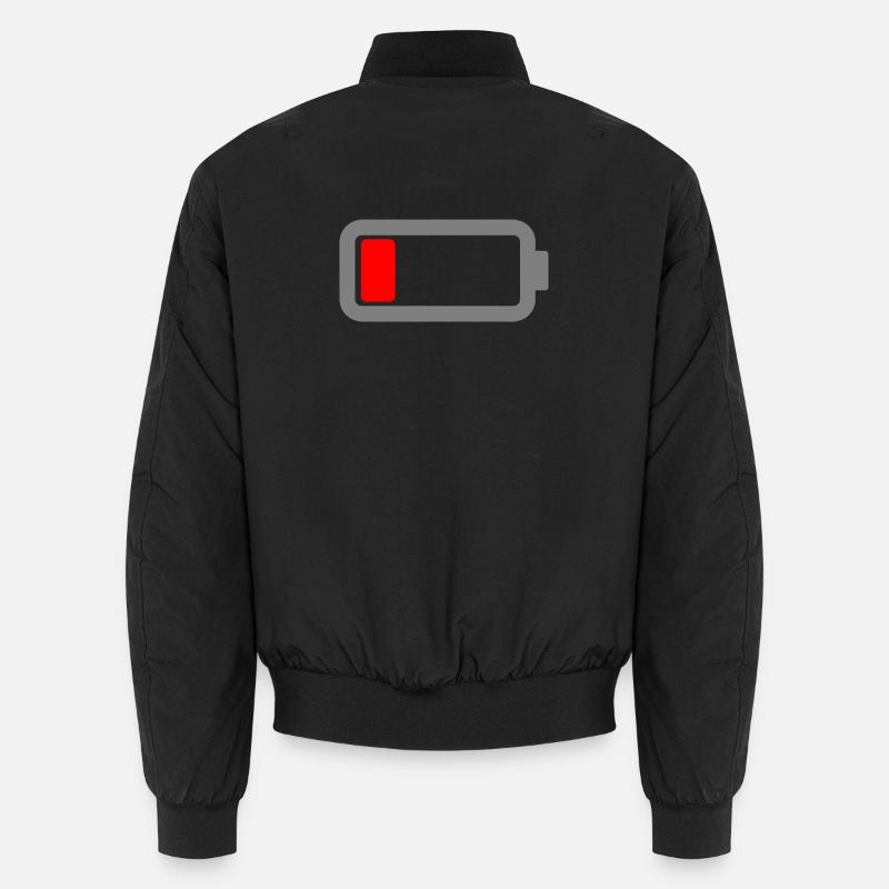 Batterie leer - Unisex Bomberjacke - Schwarz