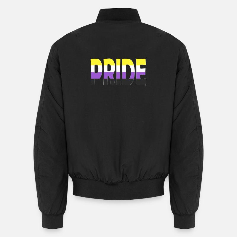 Pride lettering Non-Binary Non-Binary LGBTQ Unisex Bomber Jacket