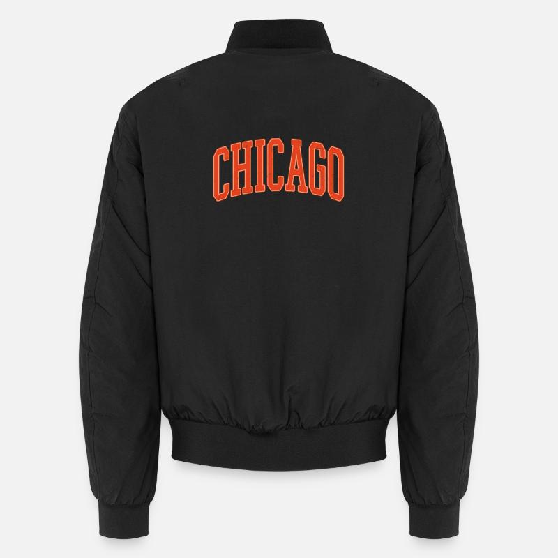 Chicago Arc Text in Orange 3D Unisex Bomberjacke