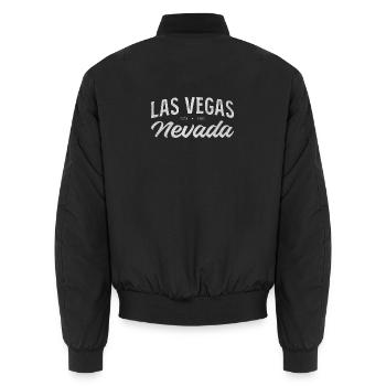 Écriture vintage de Las Vegas Nevada - Bomber unisexe - noir - Dos - AI Model Male 185 light (185cm)