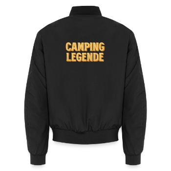 Camping Legende Retro - Unisex Bomberjacke - Schwarz - Hinten - AI Model Male 185 light (185cm)