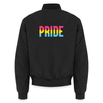 Pride Month LGBT - Pansexueller Stolz - Unisex Bomberjacke - Schwarz - Hinten - AI Model Male 185 light (185cm)