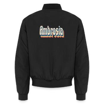 Ambrosia t-shirt retro vintage t-shirt gift - Unisex Bomber Jacket - black - Back - AI Model Male 185 light (185cm)