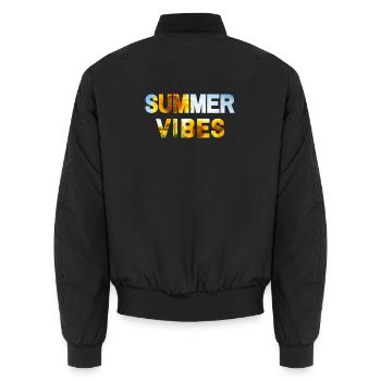 Summer Vibes Sunflower - Unisex Bomberjacke - Schwarz - Hinten - AI Model Male 185 light (185cm)