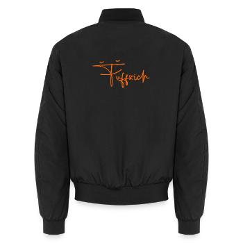 Fuffzich 50. Geburtstag Geschenk Geschenkidee 1976 - Unisex Bomberjacke - Schwarz - Hinten - AI Model Male 185 light (185cm)