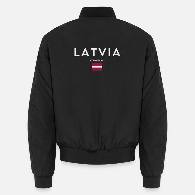Drapeau letton, fierté lettone - Bomber unisexe - noir