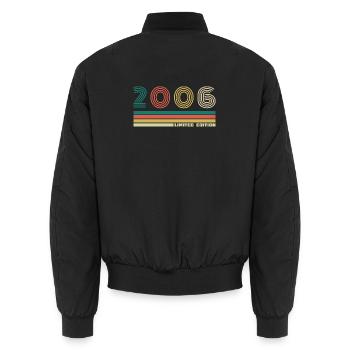 20 Jahre 2006 Vintage Geburtstagsgeschenk - Unisex Bomberjacke - Schwarz - Hinten - AI Model Male 185 light (185cm)