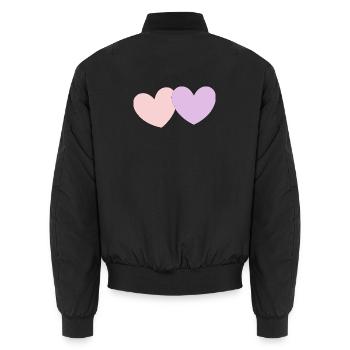 Heart pastel gift Valentine's Day - Unisex Bomber Jacket - black - Back - AI Model Male 185 light (185cm)