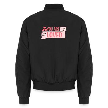 You Are Loved No Matter How You Feel Mitgefühl - Unisex Bomberjacke - Schwarz - Hinten - AI Model Male 185 light (185cm)