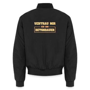 Profession Ouvrier du béton - Bomber unisexe - noir - Dos - AI Model Male 185 light (185cm)