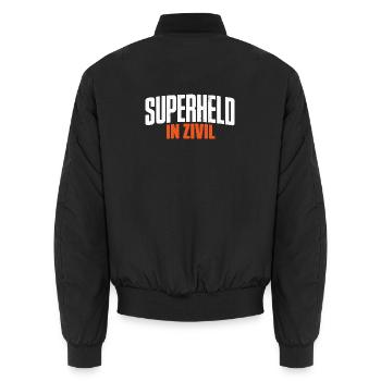 Superheld In Zivil Superhero Superhelden Kostüm - Unisex Bomberjacke - Schwarz - Hinten - AI Model Male 185 light (185cm)