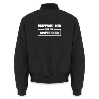 Geschenk für Apotheker - Unisex Bomberjacke - Schwarz - Hinten - AI Model Male 185 light (185cm)