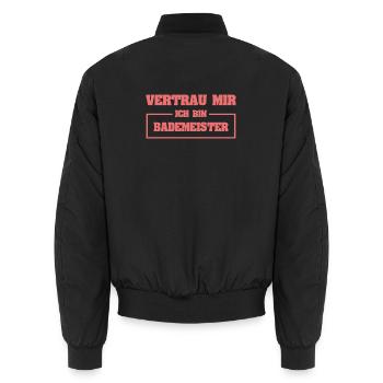 Bademeister - Unisex Bomberjacke - Schwarz - Hinten - AI Model Male 185 light (185cm)