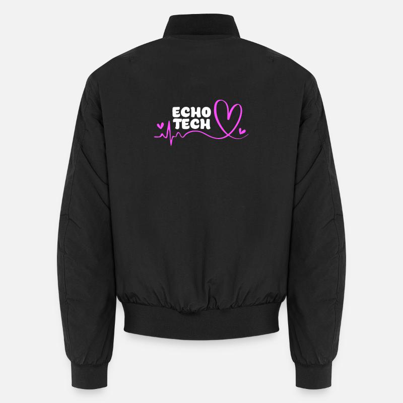 Cardiography Cardiogram - Unisex Bomber Jacket - black