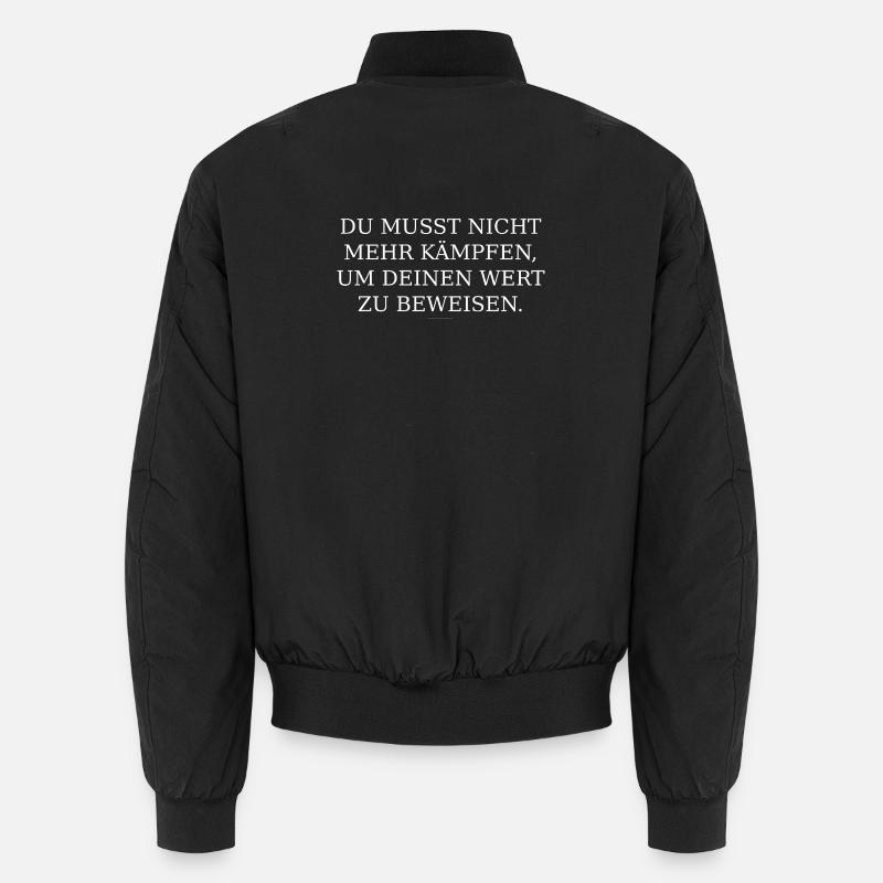 Wert statt Kampf Typografie Unisex Bomberjacke