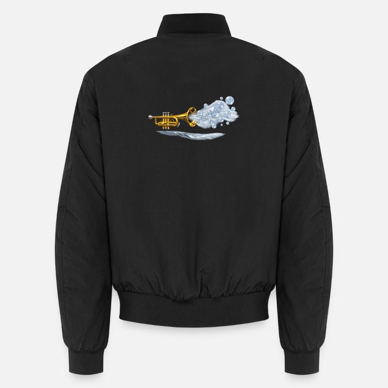 Aqua Brass Burst - Unisex Bomber Jacket - black
